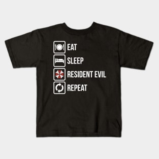 Eat, Sleep, Repeat - Resident Evil Kids T-Shirt